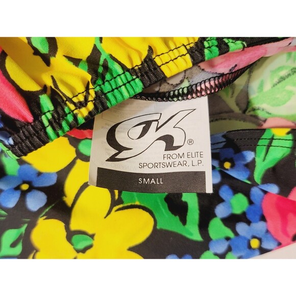 GK Elite AS Hawaiian Floral Scoop Neck Leotard VTG Long Sleeve Adult S, NWT - Picture 7 of 9